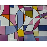 Витражная самоклеющаяся пленка с тиснением и печатью P002, в рулоне 2 м х 0,45 м